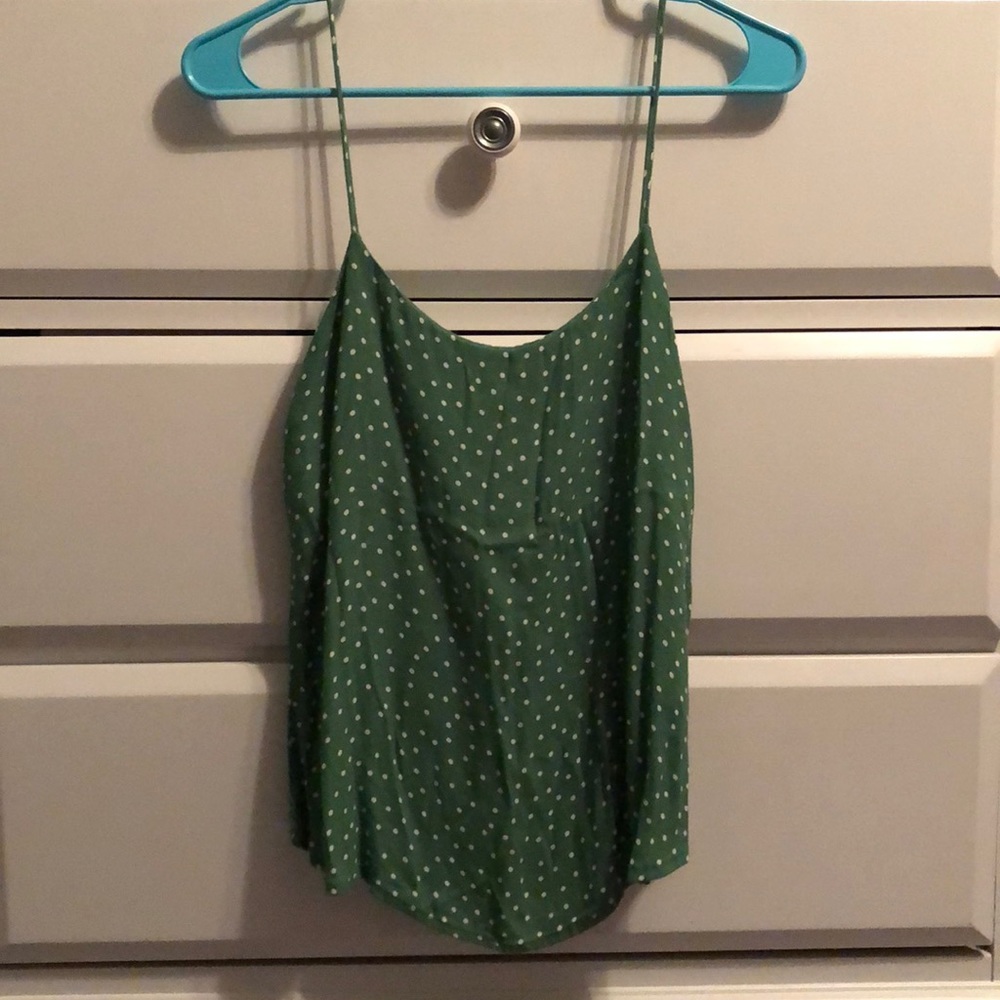 Reformation green polka dot cami
